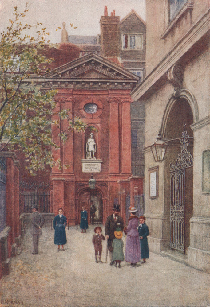 Christ's Hospital & Christ Church, 1895. Philip Norman. Vanished London 1905