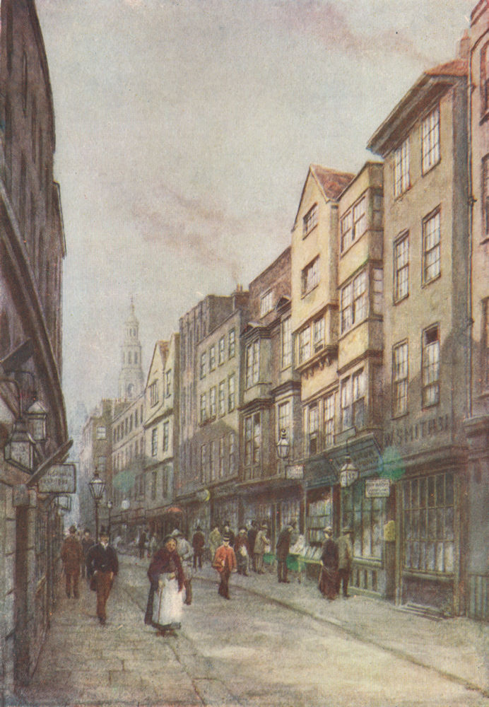 Associate Product Holywell Street, Strand, looking east, 1900. Philip Norman. Vanished London 1905