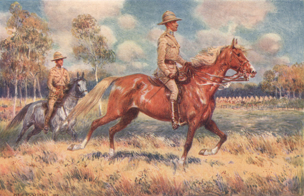 'A Colonel of Australia's Citizen Forces' by Percy Spence. Australia 1910