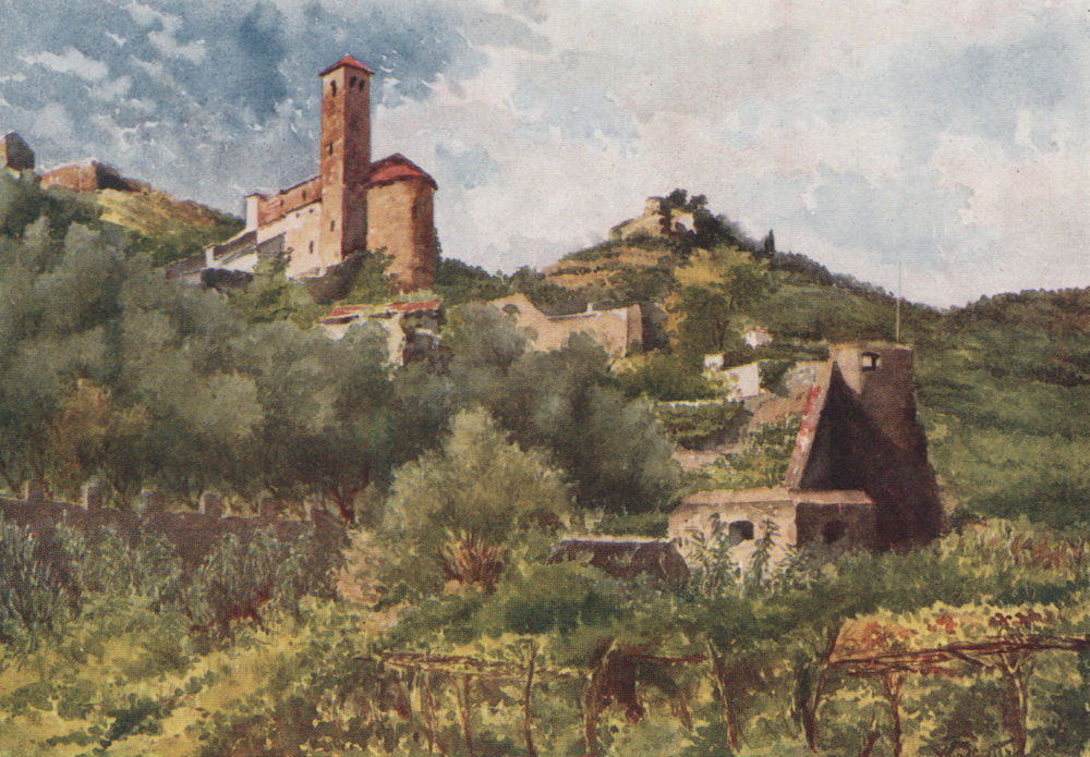 'Old Walls, Ventimiglia, and Church of San Michele' by William Scott. Italy 1907