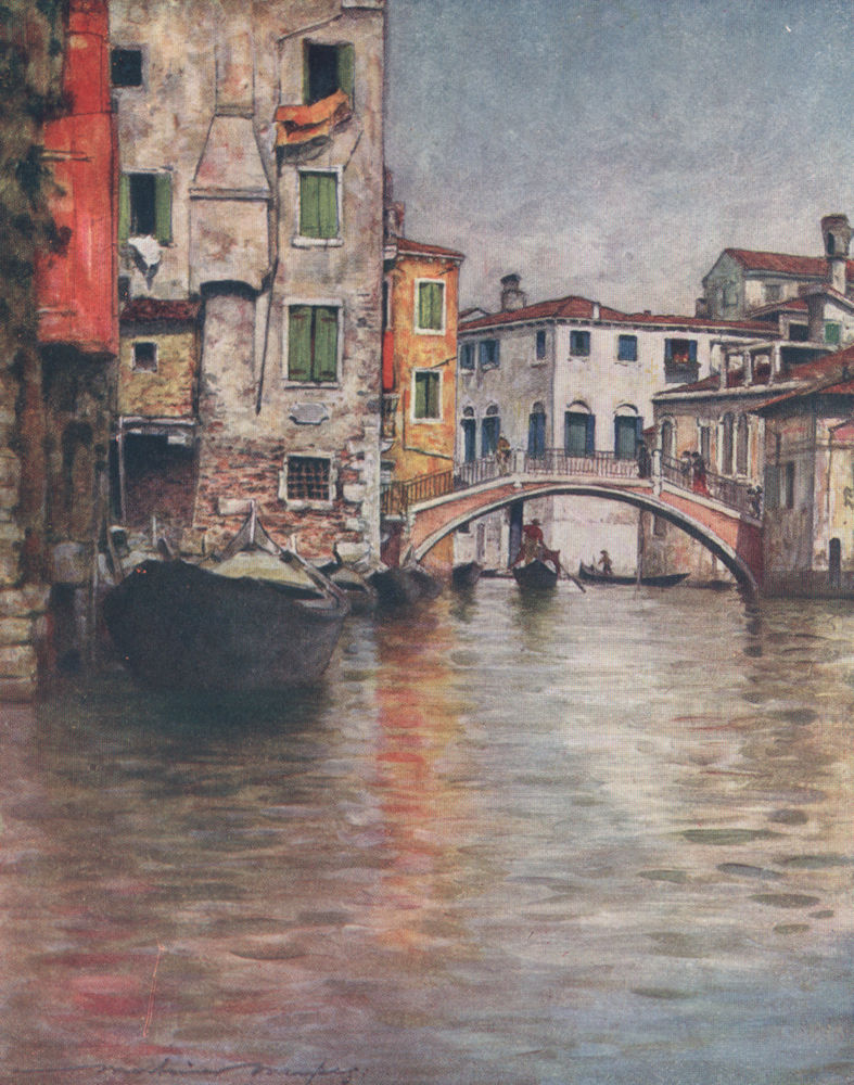 Associate Product VENEZIA. 'A quiet waterway' by Mortimer Menpes. Venice 1916 old antique print