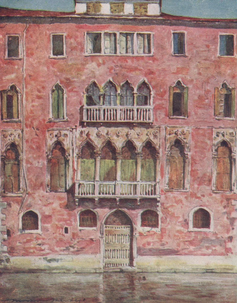 VENEZIA. 'A famous Palazzo' by Mortimer Menpes. Venice 1916 old antique print