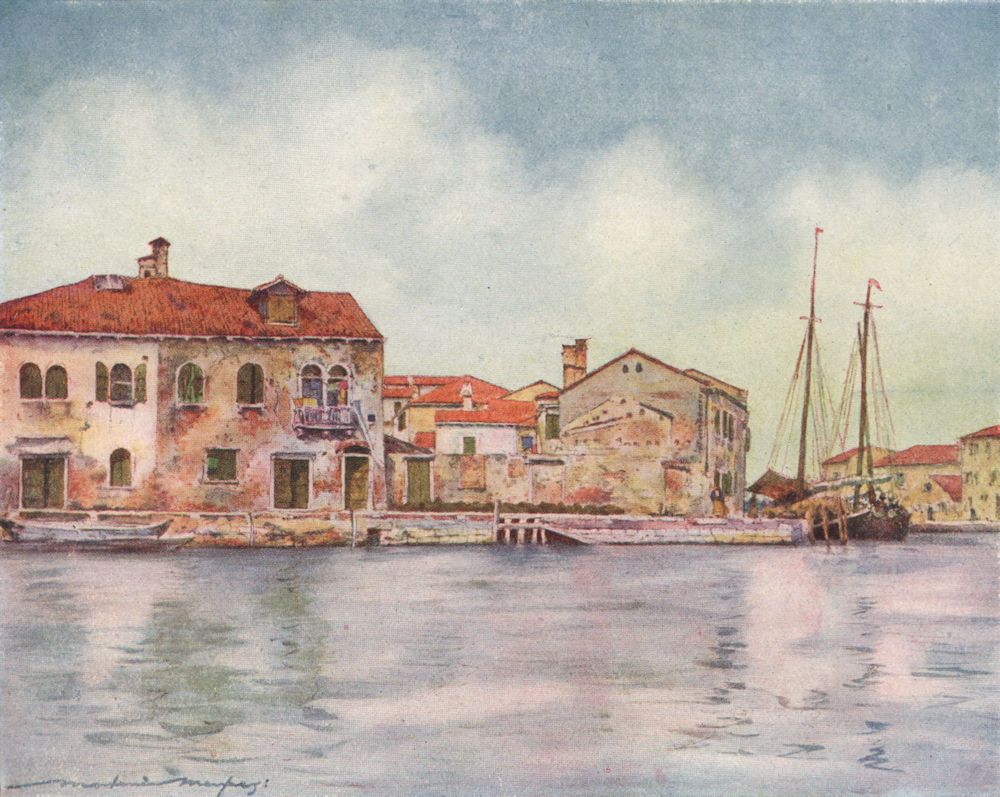 VENEZIA. 'Giudecca' by Mortimer Menpes. Venice 1916 old antique print picture