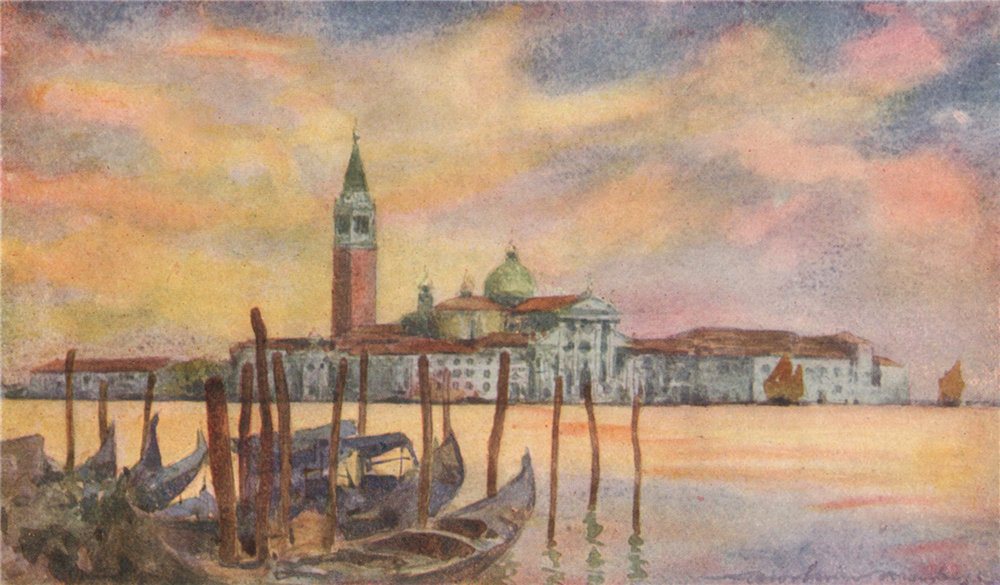 VENEZIA. 'San Giorgio Maggiore' by Mortimer Menpes. Venice 1916 old print