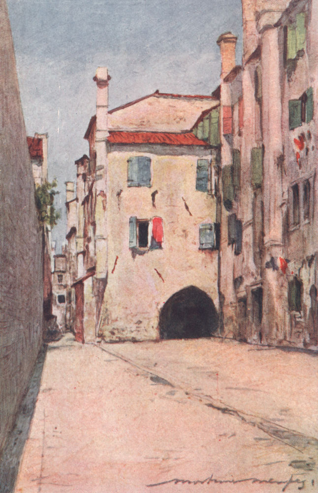 Associate Product VENEZIA. 'A Sotto Portico' by Mortimer Menpes. Venice 1916 old antique print