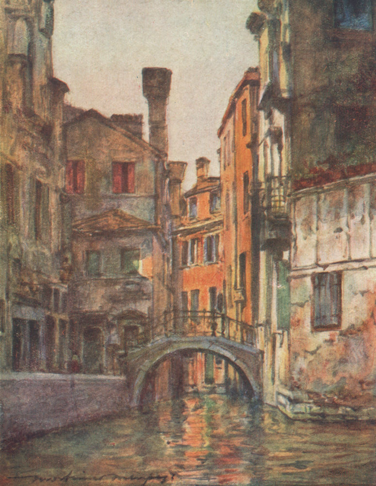 VENEZIA. 'Canal Priuli' by Mortimer Menpes. Venice 1916 old antique print
