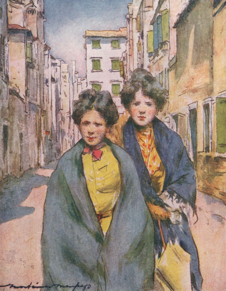 VENEZIA. 'Work girls' by Mortimer Menpes. Venice 1916 old antique print