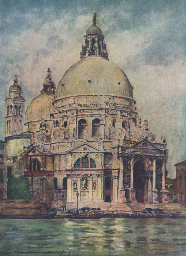 VENEZIA. 'Santa Maria Della Salute' by Mortimer Menpes. Venice 1916 old print