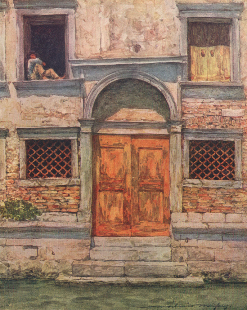 VENEZIA. 'The Orange Door' by Mortimer Menpes. Venice 1916 old antique print