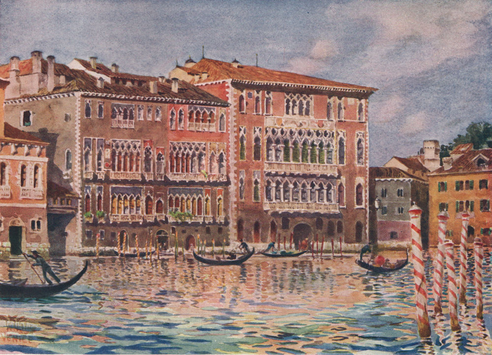 Associate Product VENEZIA 'The Palazzi Foscari e Giustiniani, Venice'. William Wiehe Collins 1911