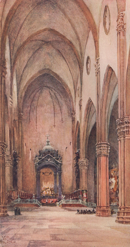 Associate Product BOLOGNA. 'Interior of San Petronio' by William Wiehe Collins. Italy 1911 print
