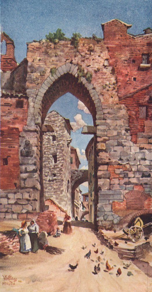 Associate Product PERUGIA. 'The Porta Susanna, Perugia' by William Wiehe Collins. Italy 1911