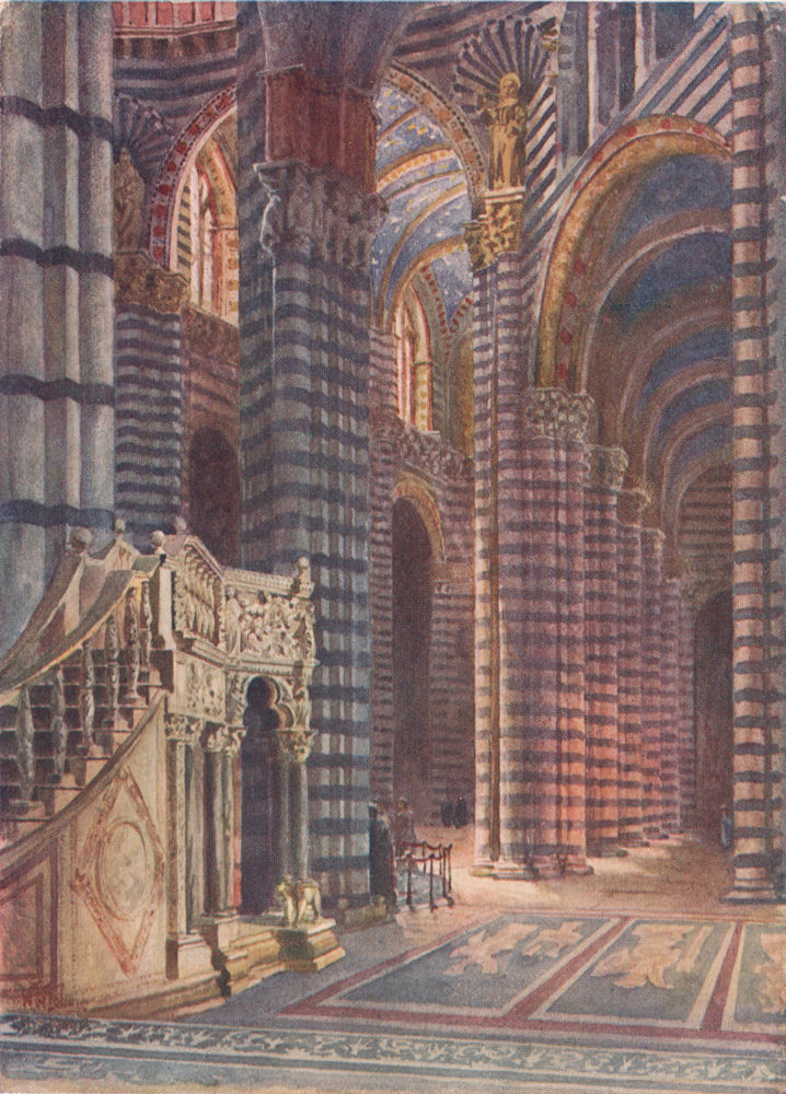 Associate Product SIENA. 'Interior of Siena Cathedral' by William Wiehe Collins. Italy 1911