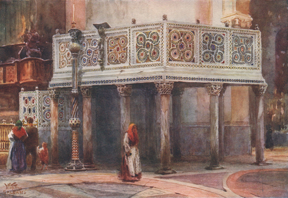 Associate Product SALERNO. 'A Pulpit in the Cathedral' by William Wiehe Collins 1911 old print