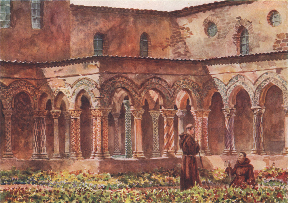 Associate Product 'The Cloisters, Monreale' by William Wiehe Collins. Italy 1911 old print