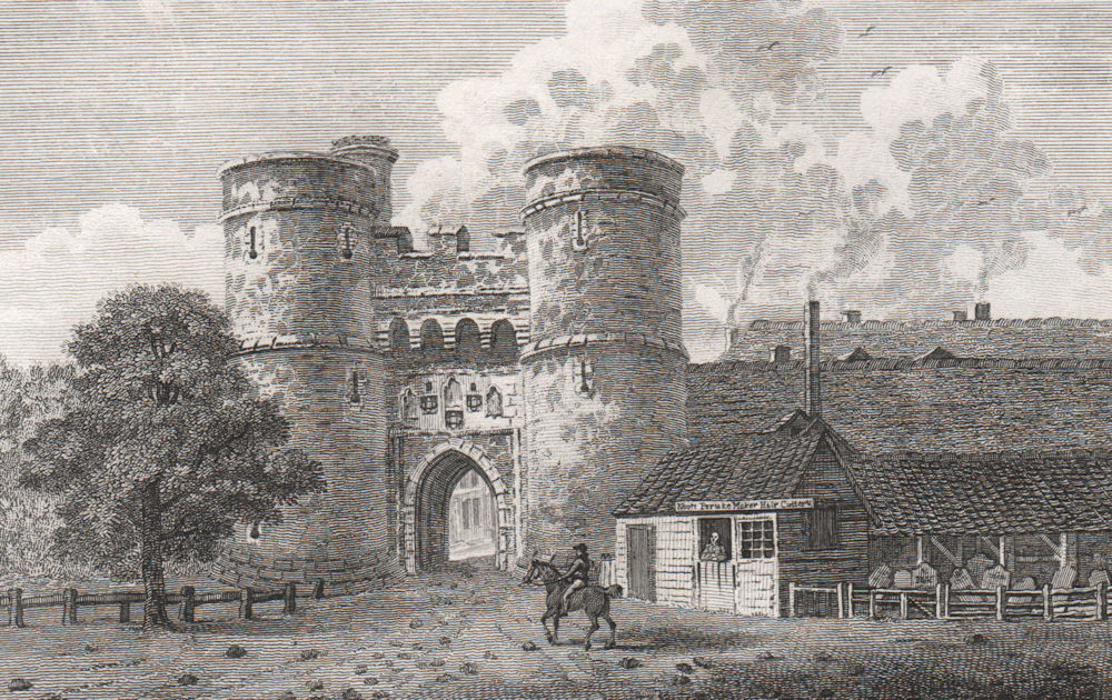 CANTERBURY. 'St. George's Gate'. GOSTLING 1825 old antique print picture