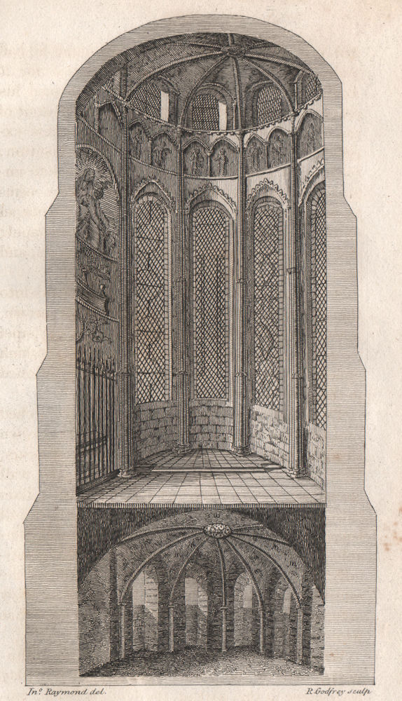 Associate Product CANTERBURY CATHEDRAL. 'Becket's crown and tomb'. Corona Tower. GOSTLING 1825