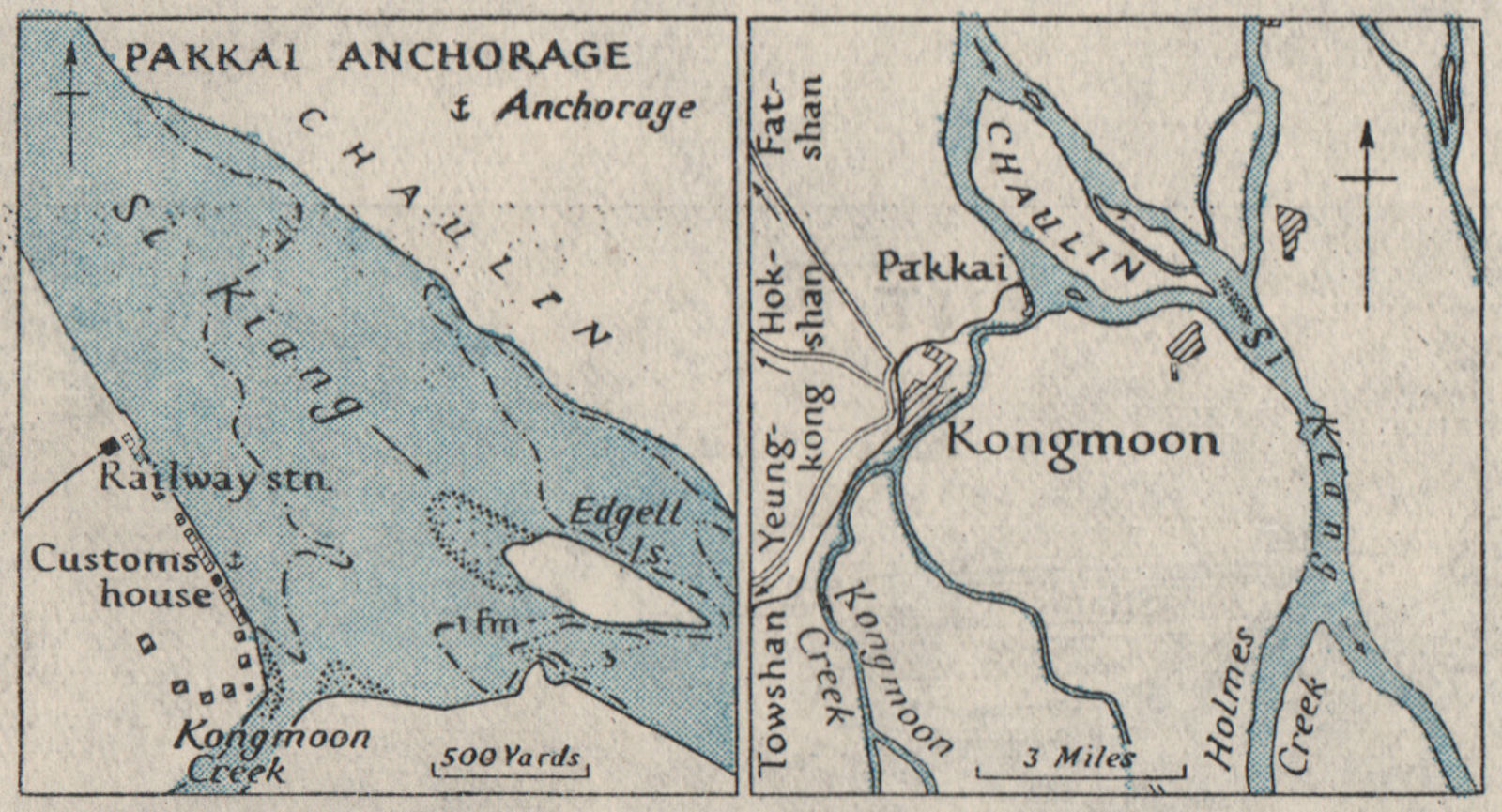 Kongmoon/JIANGMEN & Pakkai port. China. WW2 ROYAL NAVY INTELLIGENCE MAP 1945