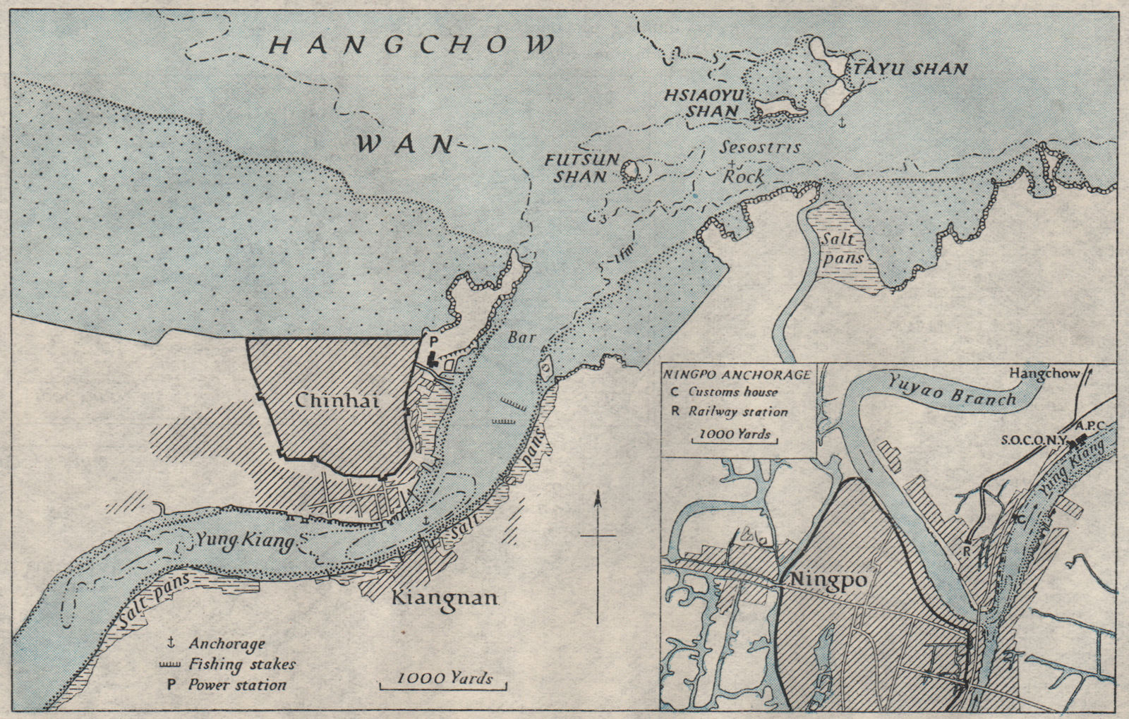 Associate Product Ningpo/NINGBO Zhenhai Yong Kiang. Hangzhou. China. WW2 INTELLIGENCE MAP 1945