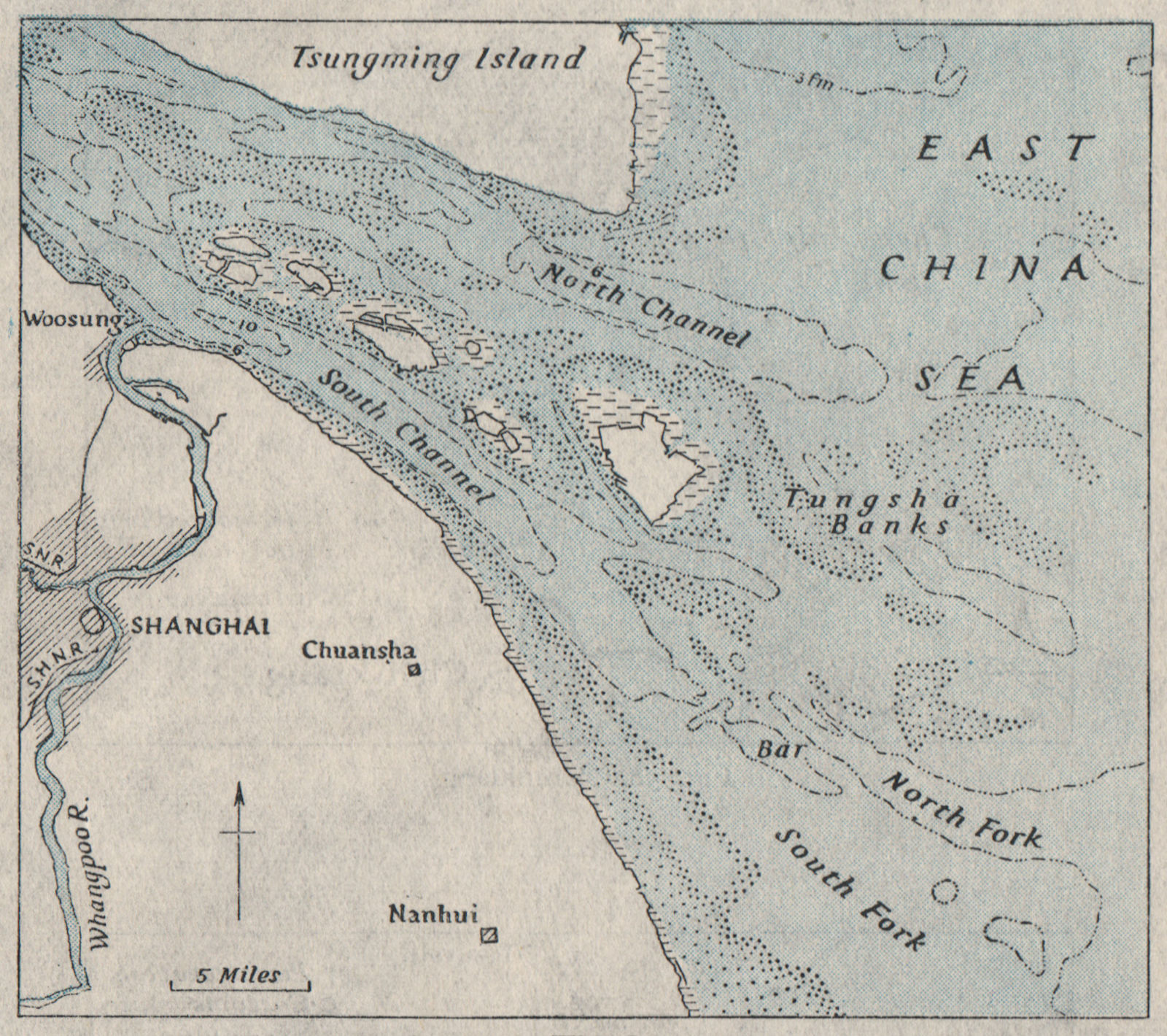 YANGTZE ESTUARY. River delta. China. WW2 ROYAL NAVY INTELLIGENCE MAP 1945