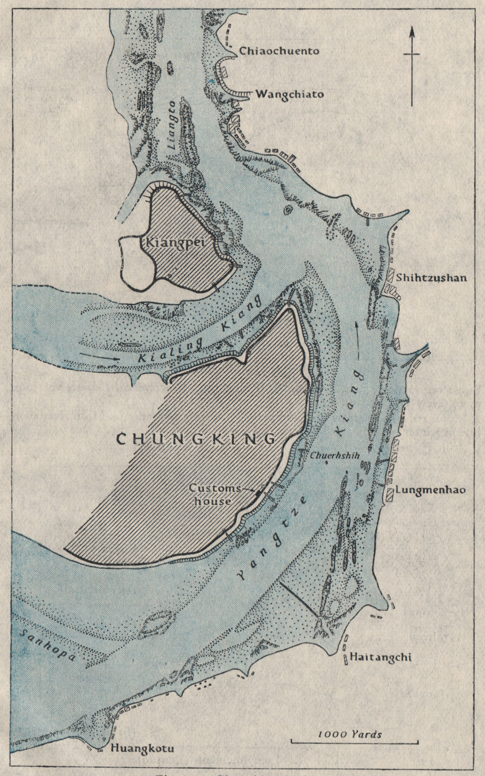 Chungking harbour. CHONGQING. China. WW2 ROYAL NAVY INTELLIGENCE MAP 1945