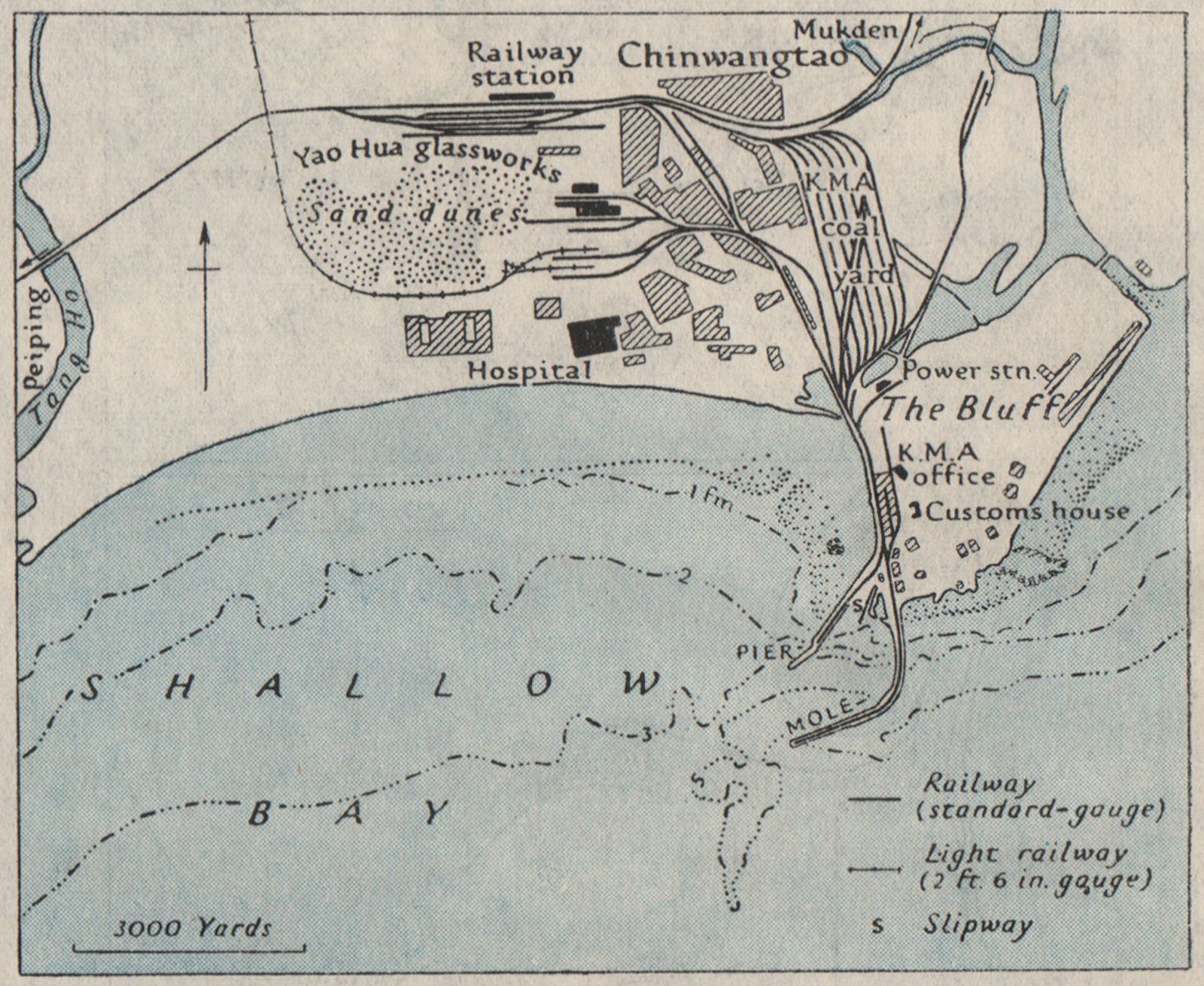 Chinwangtao/Qinhuangdao. China. WW2 ROYAL NAVY INTELLIGENCE MAP 1945 old