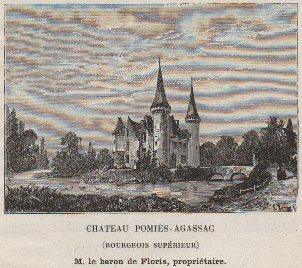 Associate Product BORDEAUX. Chateau Pomiès-Agassac (Bourgeois Supérieur). Floris. SMALL 1908
