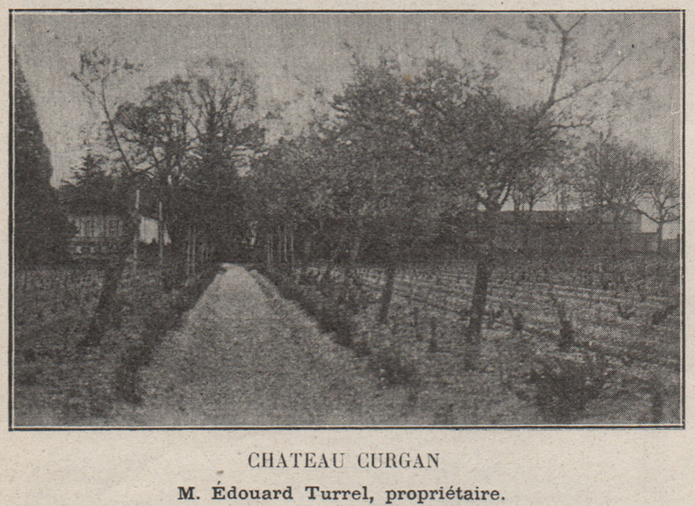 Associate Product MÉDOC. BLANQUEFORT. Chateau Curgan. Turrel. Bordeaux. SMALL 1908 old print