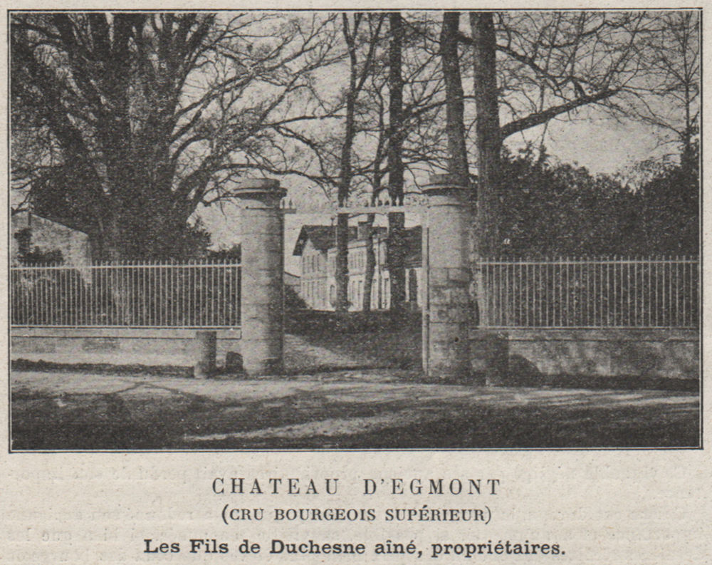 Associate Product MÉDOC. LUDON. Chateau d'Egmont (Cru Bourgeois Supérieur). Duchesne. SMALL 1908