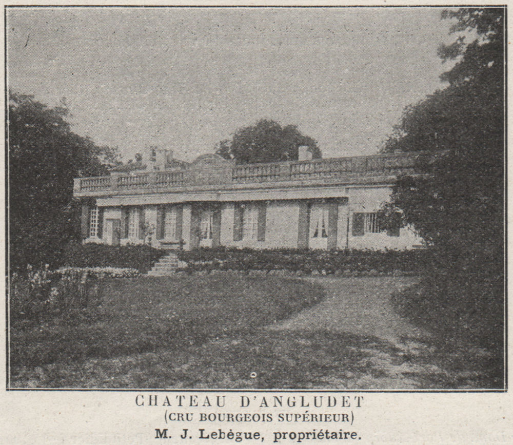 Associate Product MÉDOC. CANTENAC. Chateau d'Angludet (Cru Bourgeois Supérieur). SMALL 1908