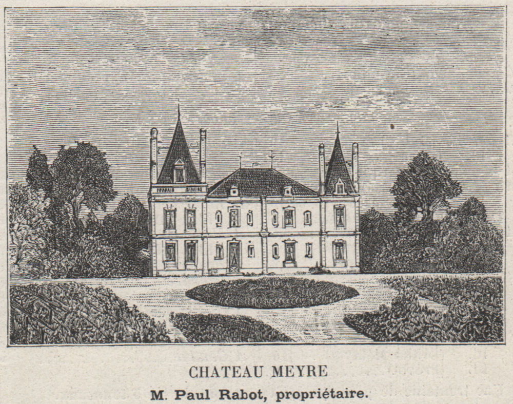 Associate Product MÉDOC. AVENSAN. Chateau Meyre. Rabot. Bordeaux. SMALL 1908 old antique print