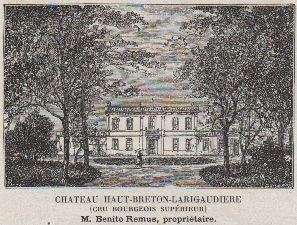MÉDOC SOUSSANS Chateau Haut-Breton-Larigaudiere Cru Bourgeois Supér. SMALL 1908