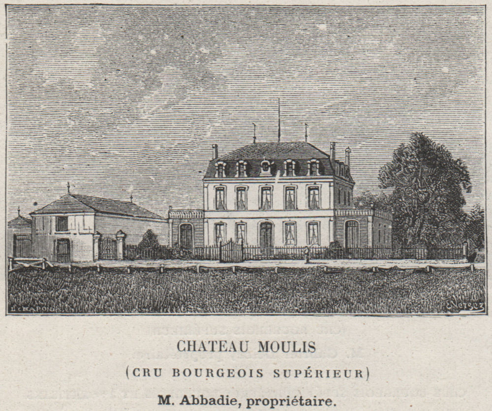 Associate Product MÉDOC. MOULIS. Chateau Moulis (Cru Bourgeois Supérieur). Abbadie. SMALL 1908