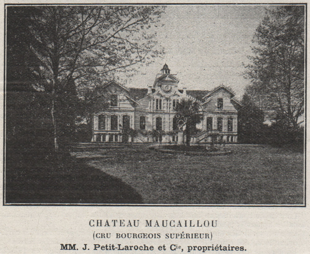 Associate Product MÉDOC. MOULIS. Chateau Maucaillou (Cru Bourgeois Supérieur). SMALL 1908 print