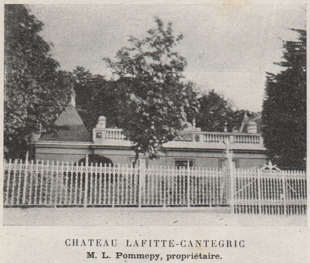 Associate Product MÉDOC. LISTRAC. Chateau Lafitte-Cantegric. Pommepy. Bordeaux. SMALL 1908 print