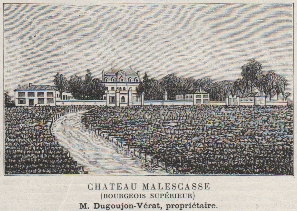 Associate Product MÉDOC. LAMARQUE. Chateau Malescasse (Bourgeois Supérieur). Bordeaux. SMALL 1908