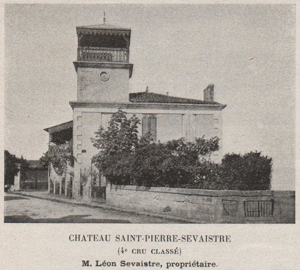 MÉDOC. SAINT-JULIEN. Chateau Saint-Pierre-Sevaistre (4e Cru Classé). SMALL 1908