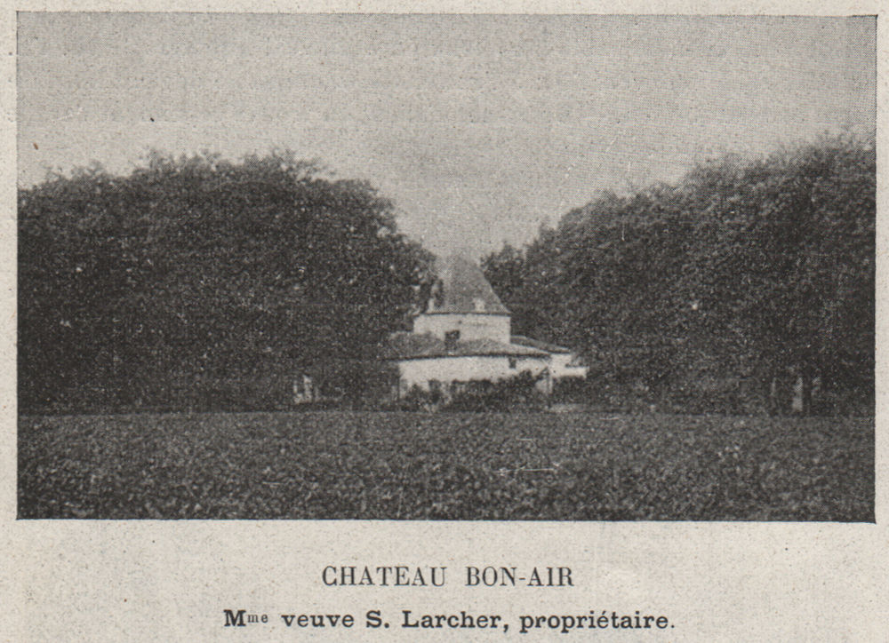 Associate Product GRAVES. MÉRIGNAC. Chateau Bon-Air. Larcher. Bordeaux. SMALL 1908 old print