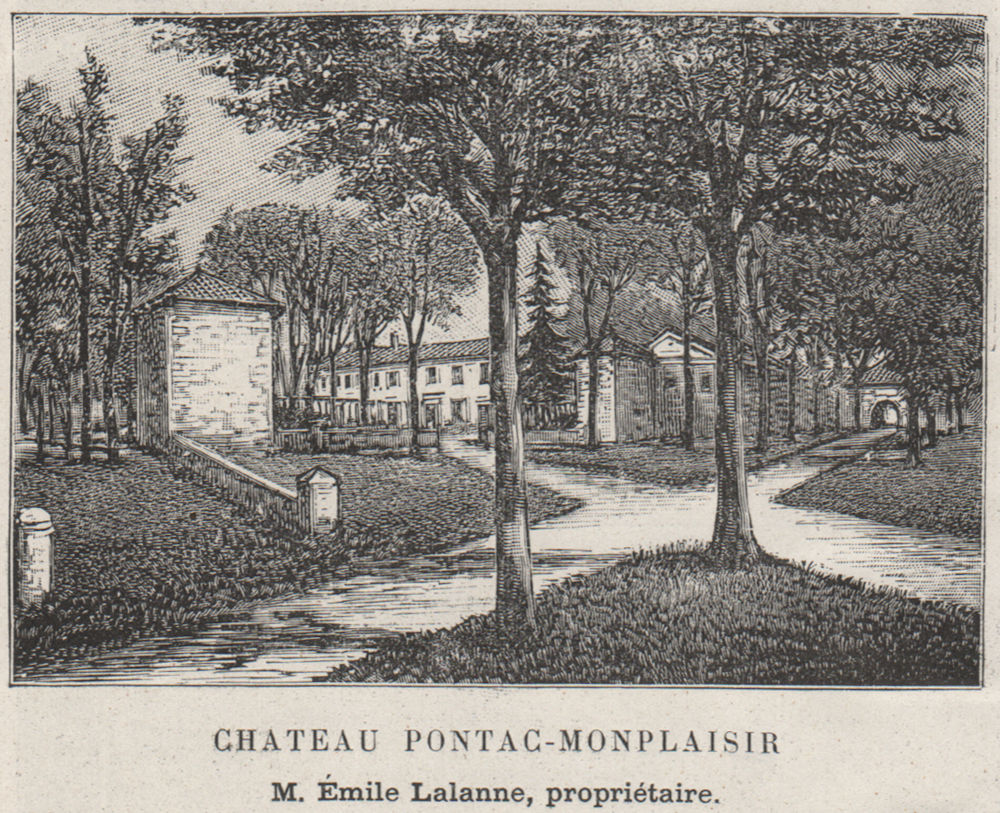 GRAVES. VILLENAVE-D'ORNON. Chateau Pontac-Monplaisir. Lalanne. SMALL 1908