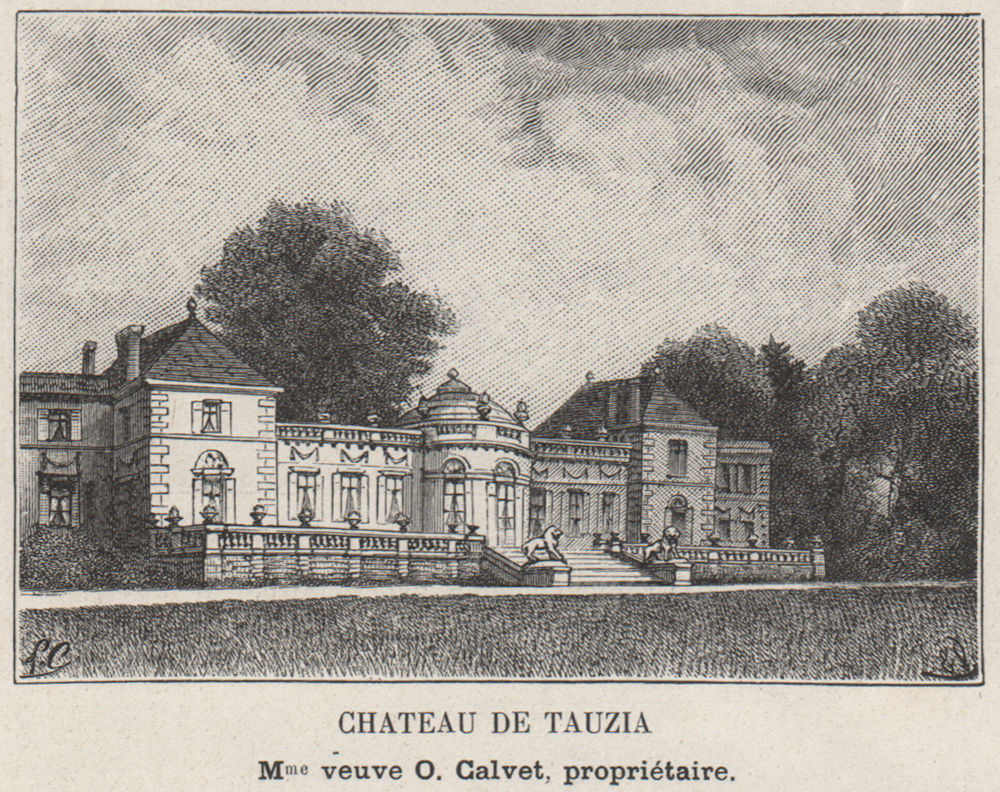 GRAVES. GRADIGNAN, CANÉJAN. Chateau de Tauzia. Calvet. Bordeaux. SMALL 1908