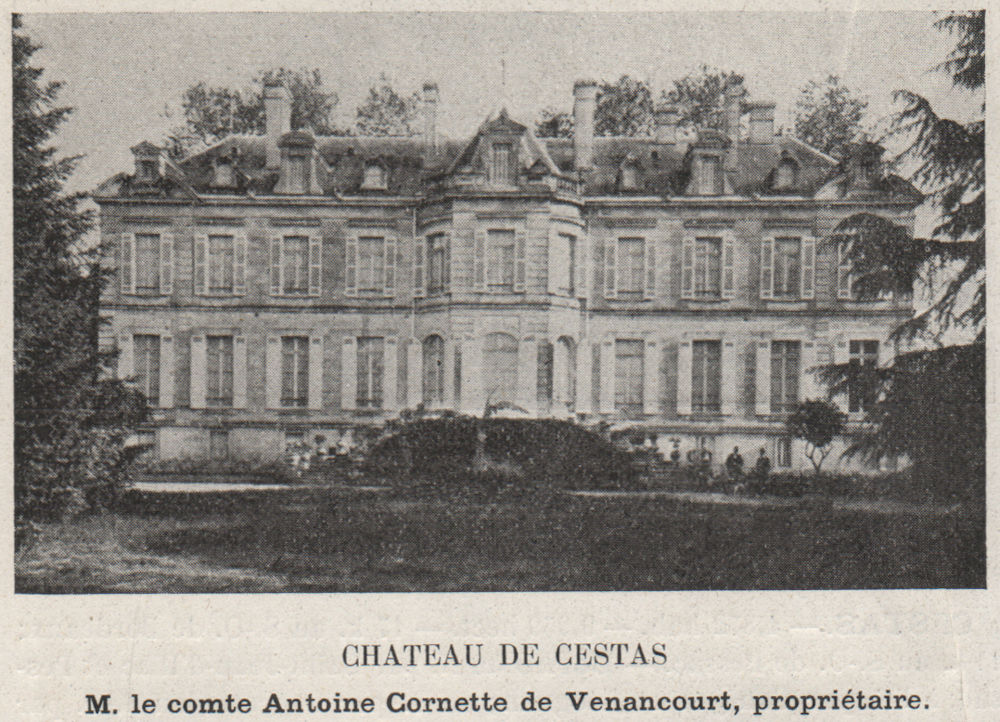 GRAVES. CESTAS. Chateau de Cestas. Venancourt. Bordeaux. SMALL 1908 old print