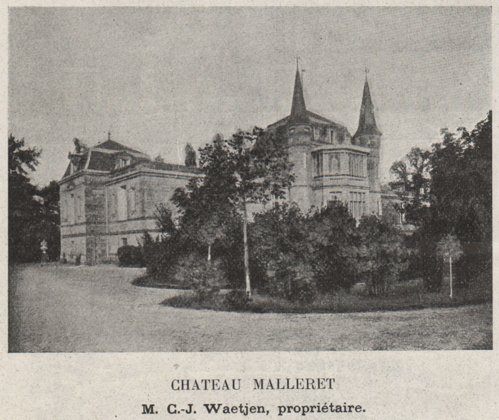 GRAVES. CADAUJAC. Chateau Malleret. Waetjen. Bordeaux. SMALL 1908 old print