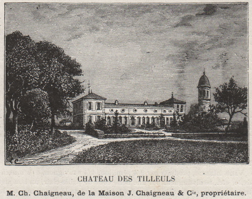 GRAVES. VIRELADE. Chateau des Tilleuls. Chaigneau. Bordeaux. SMALL 1908 print