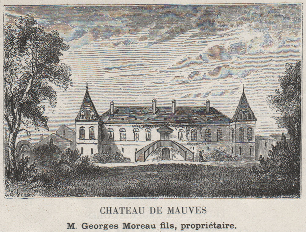 Associate Product GRAVES. PODENSAC. Chateau de Mauves. Moreau. Bordeaux. SMALL 1908 old print