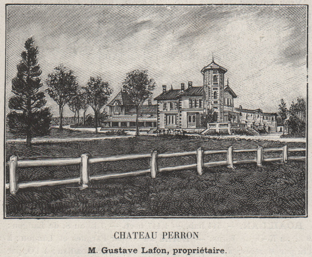 Associate Product GRAVES. ROAILLAN. Chateau Perron. Lafon. Bordeaux. SMALL 1908 old print