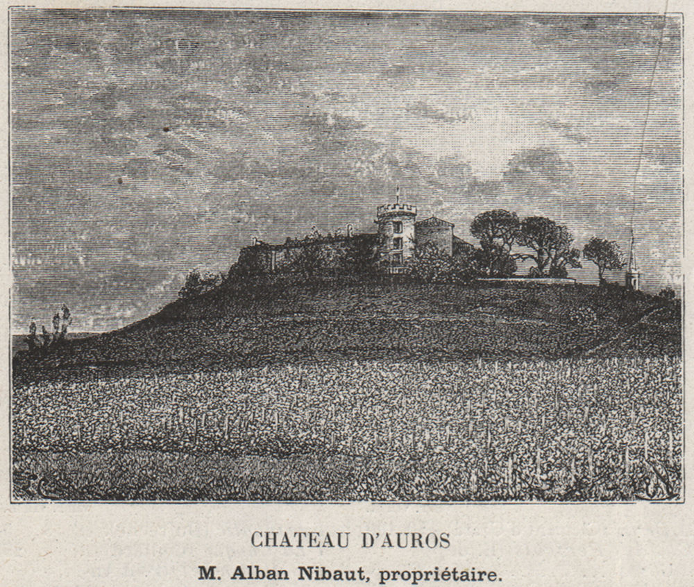 Associate Product BAZADAIS. AUROS. Chateau d'Auros. Nibaut. Bordeaux. SMALL 1908 old print