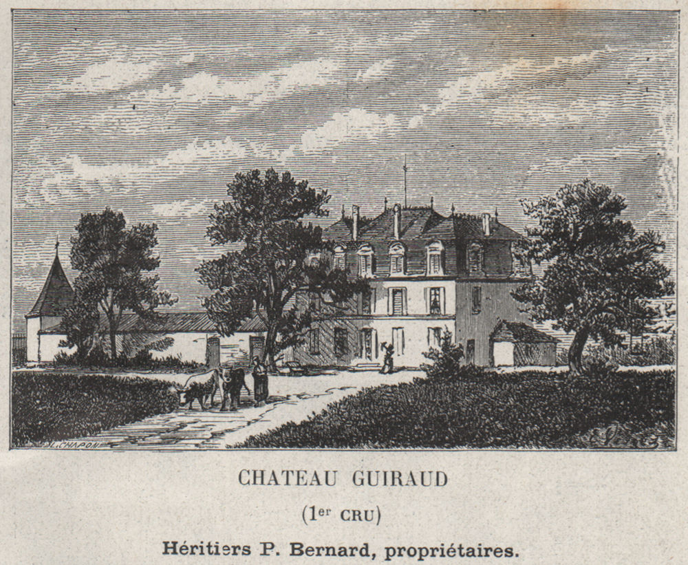 GRANDS VINS BLANCS. SAUTERNES. Chateau Guiraud (1er Cru). Bernards. SMALL 1908