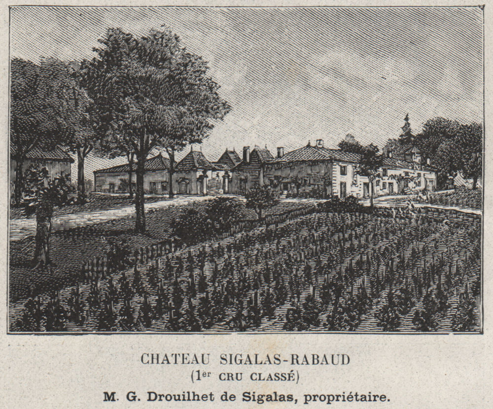 GRANDS VINS BLANCS. BOMMES. Chateau Sigalas-Rabaud (1er Cru Classé). SMALL 1908