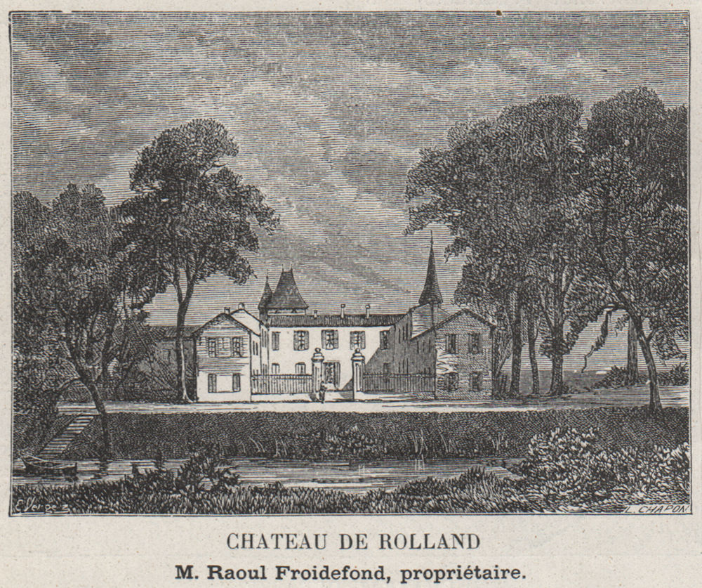GRANDS VINS BLANCS. BARSAC. Chateau de Rolland. Froidefond. SMALL 1908 print