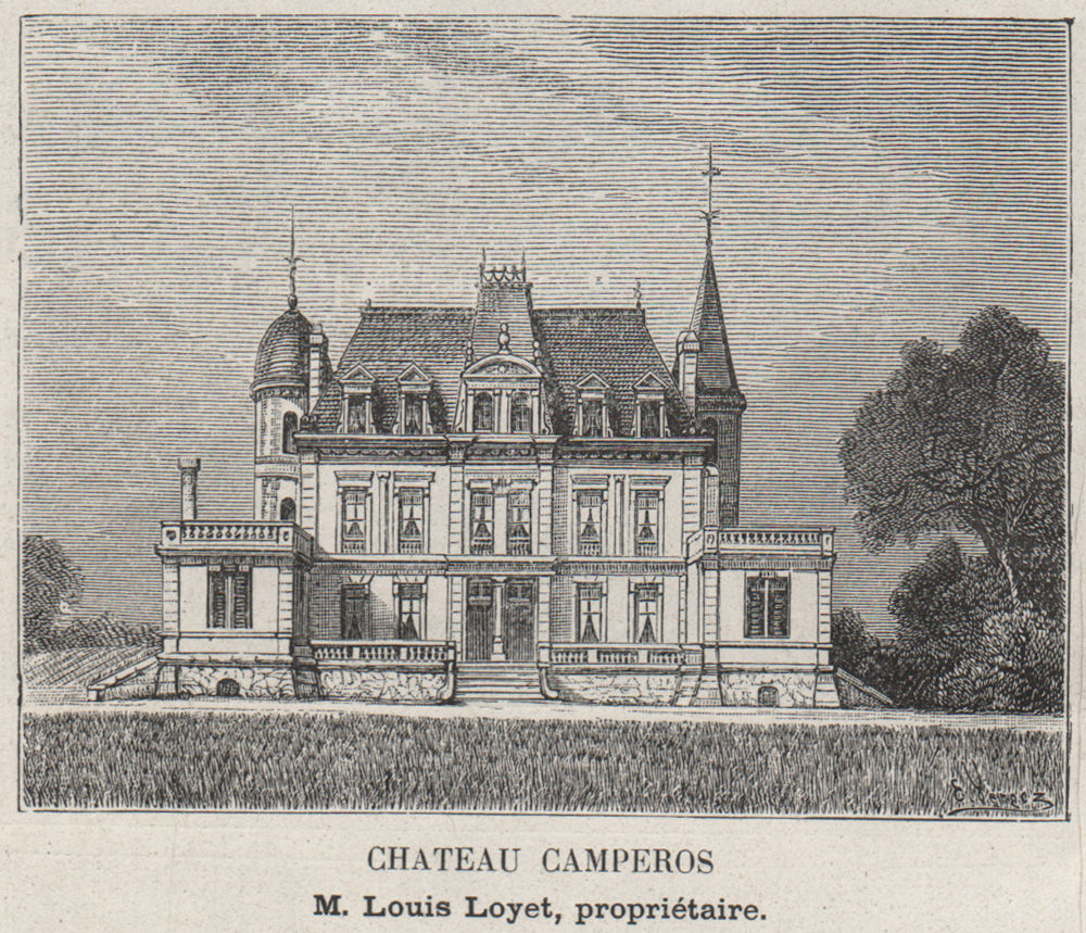 GRANDS VINS BLANCS. BARSAC. Chateau Camperos. Loyet. Bordeaux. SMALL 1908